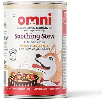 Omni Wet Dog Food for Adult Dogs - Soothing Stew Hypoallergenic Dog Food Vet-Formulated Rich in Protein Antioxidants and Fatty Acids with Quinoa, Beans, Coconut, Seaweed - Grain Free, 395g Can