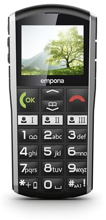 emporiaSIMPLICITYGLAM 2G Seniorenhandy ohne Vertrag, Tastenhandy mit Notruftaste, Senioren-Mobiltelefon, Große Tasten, Einfache Bedienung, Schnellwahltasten, Hörgerätekompatibel, Weiß