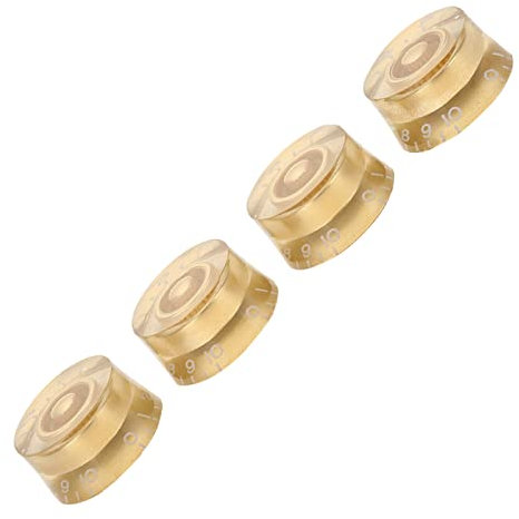 Gitarrenton -Volumen -Geschwindigkeitskontrollknöpfe 4pcs Ersatz für Elektror Gitarren Weiß Gold Schwarz Geeigneter Elektrogitarren (Goldene weiße Buchstaben)