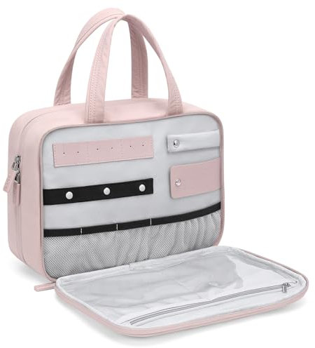 GOLF QUALITY Kulturbeutel Damen Kulturtasche Make up Tasche Organizer mit Griff,Kosmetiktasche Groß Waschbeutel Rasierbeutel für Kulturzubehör,Cosmetic Bag,Rosa