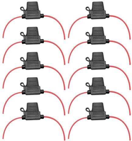 Portafusibles para Automoción,Soporte Para Fusible Estándar 12-48V 10 Unidades - Accesorios de Circuito Vehículo Eléctrico para Equipo Eléctrico Auto Automóvil