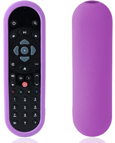 Purple Silicone Protective Case with Strap for Sky Q Touch and Non-Touch Remote, Shockproof Anti-Dirty Cover for Sky Glass/Stream TV Remote
