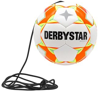 Derbystar Street Soccer Multikick Trainingsball Gr. 5 - Fußball mit Band | Ideal für Techniktraining & Schussübungen - 400g Soft-PVC - langlebiger Fußball mit elastischem Gummiband & Latex-Blase