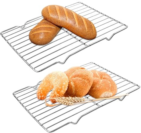 2 Pieces Wire Cooling Rack, 31 X 20 Cm Baking Cooling Rack Set, Stainless Steel Grill Oven Rack for Baking, Roasting, Grilling, Drying and More