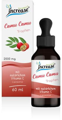 Liposomale Camu Camu Tropfen hochdosiert - (60.000mg Vitamin C pro Packung) 2000mg Vitamin C pro Tagesdosis - MCT Öl -Hohe Bioverfügbarkeit
