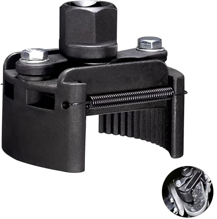 CeoxThao Justerbar oljefilternyckel universell 60–80 mm, och säker borttagning av oljefilter i bilar, lastbilar, motorcyklar och båtar, oljefilterverktyg med halkfria tandade bakar