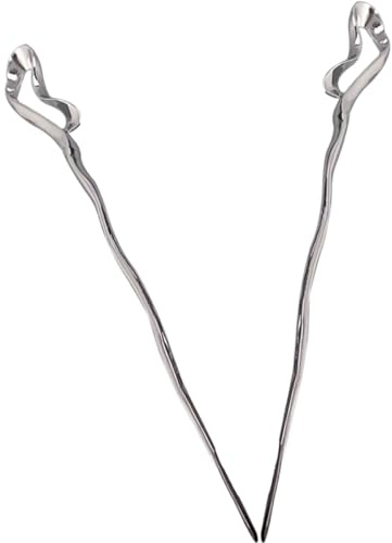 Amosfun Horquillas Cabello Metálicas Irregulares 2 Piezas, Palillos Chinos para Moños, Accesorios Cabello para Niñas y Mujeres, Decoración para Bodas y Fiestas