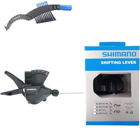 maxxi4you Shimano Schalthebel SL-M315 7-Fach in Schwarz inkl Fahrrad Kettenbürste
