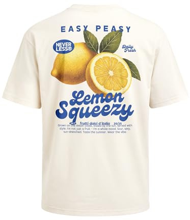Neverless® Herren T-Shirt - Lemon Squeezy - Oversized Relaxed Fit Sommer Fashion Streetstyle