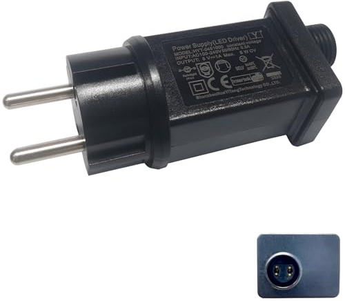 5V 1A Lichterkette Netzteil Adapter, Wasserdicht IP44 Transformatoren, LED Netzteil Adapter, LED Niederspannungs Lichterkette Außen Trafo Geeignet für Weihnachtsbaum Lichter, Eiszapfenlichter