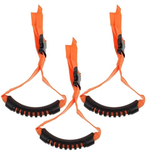 UKCOCO 3pcs Portable Car Grab Handle Assist for Vehicle Interior with Nylon and PVC Material, Practical and Versatile Use, Stylish Orange Design for Men and Women Car Door Grip