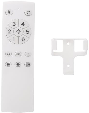 JEWEDECO Control remoto para luz de ventilador de techo, conversión de frecuencia y 6 velocidades, mando inalámbrico universal de plástico para dormitorio y sala de estar