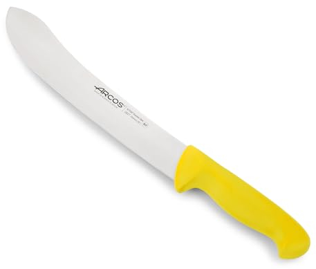 Arcos Serie 2900 - Cuchillo Carnicero - Hoja de Acero Inoxidable NITRUM de 250 mm - Mango inyectado en Polipropileno Color amarillo
