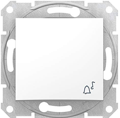 Schneider Electric SDN0800121 Pulsador Símbolo Timbre, Blanco