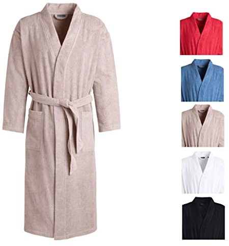 Egeria TOPAS Unisex Bademantel in Kimonoform für Damen und Herren, Größe XL, Farbe Rock