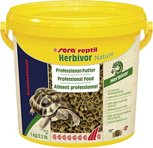 sera reptil Professional herbivor Nature 3,8 L (1 kg) | Alimentation pour iguanes & Tortues, sans Colorant ni Conservateur 3.800 ML 1.000 g | Rapport Optimal ca/p | Herbes Naturelles