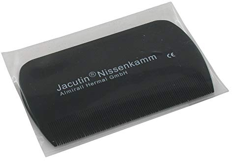 Jacutin Nissenkamm, Kopfläuse erkennen und behandeln, Läuse, Larven und Nissen einfach wirksam auskämmen, Zinkenabstand unter 0,2 mm, hitzebeständiger Naturkautschuk, 1 St