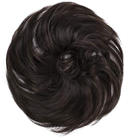 CAISHA Haargummi Bella Hochsteckfrisuren Haarteil Hochzeitfrisuren Voluminös Leicht Gewellt Hitzebeständige Kunstfaser DM17cm Braun G5B