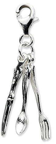 Sterling Silver Cutlery Charm with Lobster Clasp, Chef Pendant
