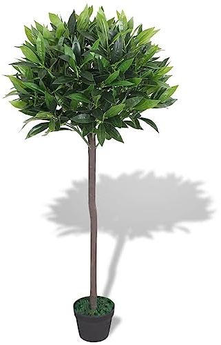 vidaXL Künstlicher Lorbeerbaum mit Topf Kunstpflanze Dekopflanze 125 cm Grün