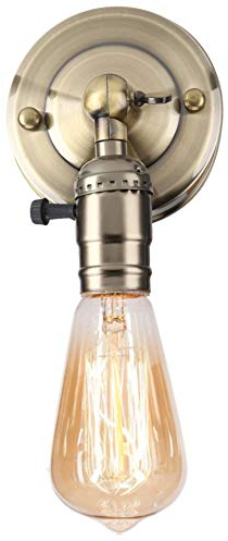 Portalampada vintage E27, adattatore per lampada, stile vintage, senza fili, in alluminio e ceramica, interno in alluminio, con interruttore, per casa e decorazione, AC 220V-240V (Bronze)