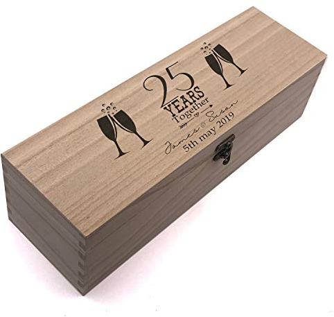 Personalised 25th Anniversary Champagne or Wine Bottle Holder Gift