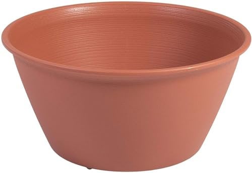 Iris Ohyama, Maceta, Jardinera Redonda con Sistema de Drenaje/Reserva de Agua, para la jardinería - Round Plant Pot360 - Marrón