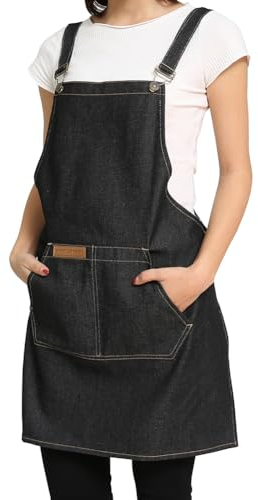 Watwass Réglable Tablier Madame Fille de Cuisine Jardin Barbecue Tabliers Cuisiniers Serveurs Serveuses avec Poches (Couleur 4)