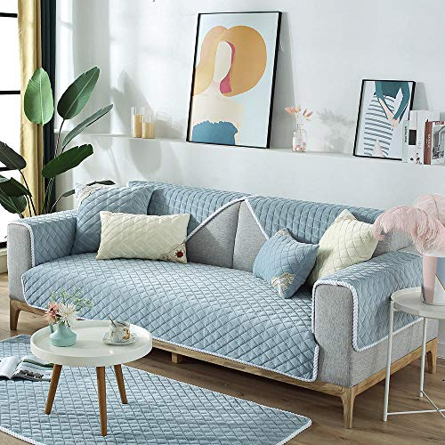 Suuki couchbezüge,Couch Decken überwurf,Decke Sofa,Sofa Protector Cover für Ledercouch,rutschfeste warme Sofabezug,Couchüberwurf für Wohnzimmer/Spielbereich,Möbelbezüge-hellblau_90 * 210 cm