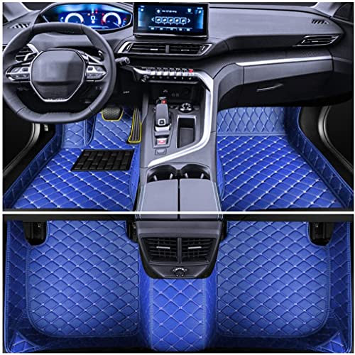 Muchkey Auto Fußmatten Leder Bodenmatte für Jeep Compass 2000-2024 Allwetter Fussmatten Set Zubehör Fußmatte Blau
