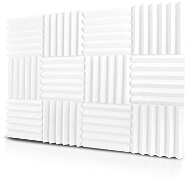 Panneaux De Mousse Acoustiques 12 Pcs Coins Insonorisées Insonorisées en Mousse De Mousse D'annulation De Mousse pour Studios Recording Studios Bureaux Home 30 * 30 * 2.5cm (Color : White)
