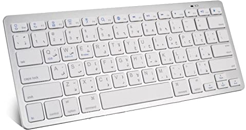 Yunseity Tragbare Drahtlose Bluetooth-Tastatur, Kompakttastatur mit 78 Tasten, für, Mac, Android, Arabische/spanische/französische/koreanische/russische/thailändische