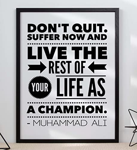 Handmade By Stukk Kunstdruck mit inspirierendem Zitat Don't Quit Suffer Today & Live, A4, 210 x 297 mm