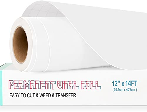 Lya Vinyl Permanent Vinyl for Cricut, 12 x 14Ft Matte White Self Adhesive Vinyl Sheet for Cricut, Silhouette Cameo, Vinyl Roll for Deco, and Other DIY Projects