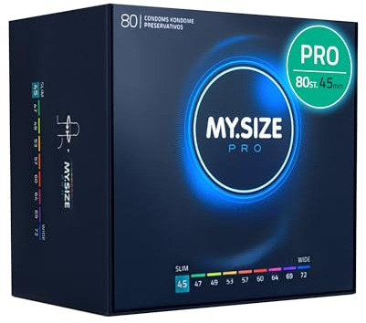 MY.SIZE PRO Elite Kondome, Größe 0, 45 mm, 80 Stück – Extra reines Vytex-Latex, leicht zu öffnen