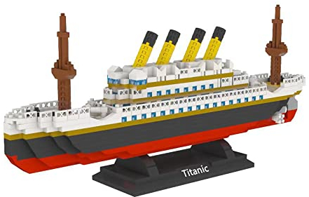 Larcele 1280 Stücke Mikro Weltberühmtes Gebäude Set Bausteine Spielzeug Bricks Mini Bauen Bauklötze für Kinder und Erwachsene KLJM-03 (Kleines Kreuzfahrtschiff)