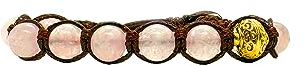 Samsara Kids Bracciale Tibetano Buddista per Bambino/Bambina – Shamballa con Pietre Naturali Vere, Fatto a Mano (QUARZO ROSA)
