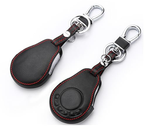 Housses de Protection en Cuir pour clé de Voiture pour BMW Mini Cooper Countryman 3 Boutons Smart Remote Fob Shell Keychain Holder Protector Bag Accessoires