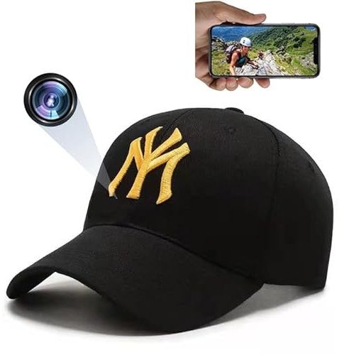 Hidden Camera Cap, Firstoy Full HD 1080P WiFi Spy Camera Hat with Night Vision and Remote Viewing Function, Nanny Cam Surveillance for Home Indoor Outdoor Security as Traveling Fishing Cycling Hunting