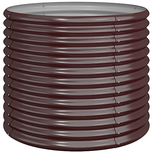 vidaXL Garden Planter Galvanised Steel 80x80x68 cm Brown