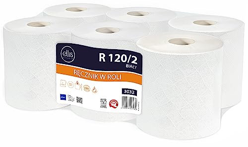 ELLIS Ecoline doppellagiges Zellulose-Handtuch, reißfest 6 Rollen