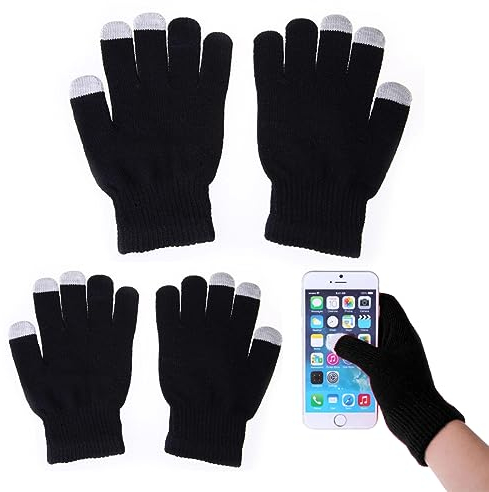 JITNGA 2 Paar Winterhandschuhe Warme Finger Touchscreen Handschuhe Arbeits Thermohandschuhe Winddichte Dehnbare Strickfäustlinge Solide Sporthandschuhe Für Damen Und Herren Bei Kaltem Wetter