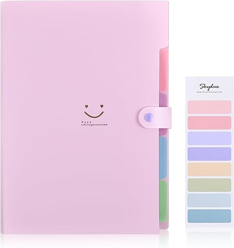 SKYDUE Trieur, Trieur Document, Pochette Trieur Avec Étiquettes, Classeur Trieur 5 Compartiments, Range Document Trieur A4, Trilleur Pour Bureau, Scolaire (lilas)