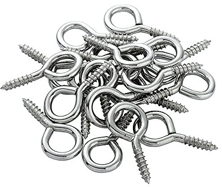 QBDIANGEN 500 Pcs Screw Eyes,Eye Hooks Screw High Hardness Steel Hook Bolt 5mm x 10mm Eyelet Ceiling Hooks Heavy Duty Eye Screws for Making Jewelry, Arts & Crafts, DIY Hooks for Hanging