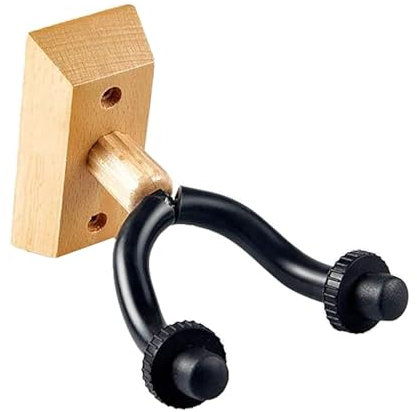 BORGBAR Soporte de madera para colgar guitarra con cubiertas de silicona para guitarra, bajo, ukelele y otros instrumentos de cuerda