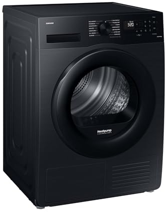 Samsung DV8ECGC2B0ABEG Wärmepumpentrockner, 8 kg, EEK: C, Wäschetrockner mit WiFi-SmartThings-App, Hygiene-Programm, Air Refresh, Knitterschutz, Schwarz