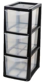 SIDSONS 3 Drawer Plastic Storage Organizer tower unit | Storage Drawers Desktop Table Small | Chest of Drawer Bedroom Small Cosmetics Stationary Organizer for Table Storage Solution 3 Tier