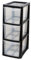 SIDSONS 3 Drawer Plastic Storage Organizer tower unit | Storage Drawers Desktop Table Small | Chest of Drawer Bedroom Small Cosmetics Stationary Organizer for Table Storage Solution 3 Tier
