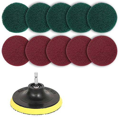 BYCUFF Juego de 11 cepillos de limpieza para taladro, cepillo de azulejos, estropajo, herramienta de limpieza