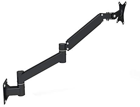 TV Standfuss TV-Wandhalterung, Monitor-Wandhalterung, Verstellbarer Gasfeder-Einarmständer für 13 bis 21 Zoll große LCD-Computerbildschirme – Abstand der Stützlöcher 75 x 75, 100 x 100 (Größe: Zwei Q